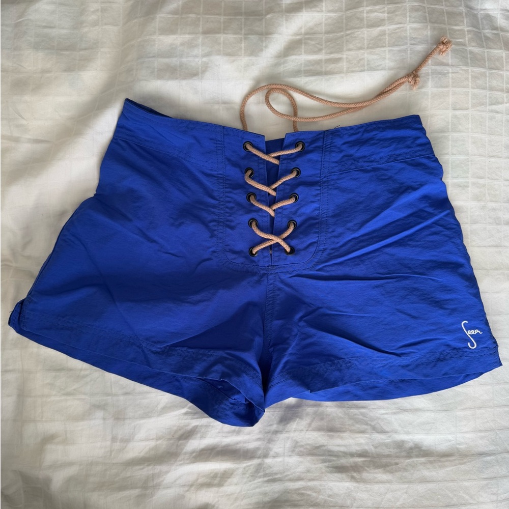 Seea Lulu Blue Lace-Up Women’s Shorts